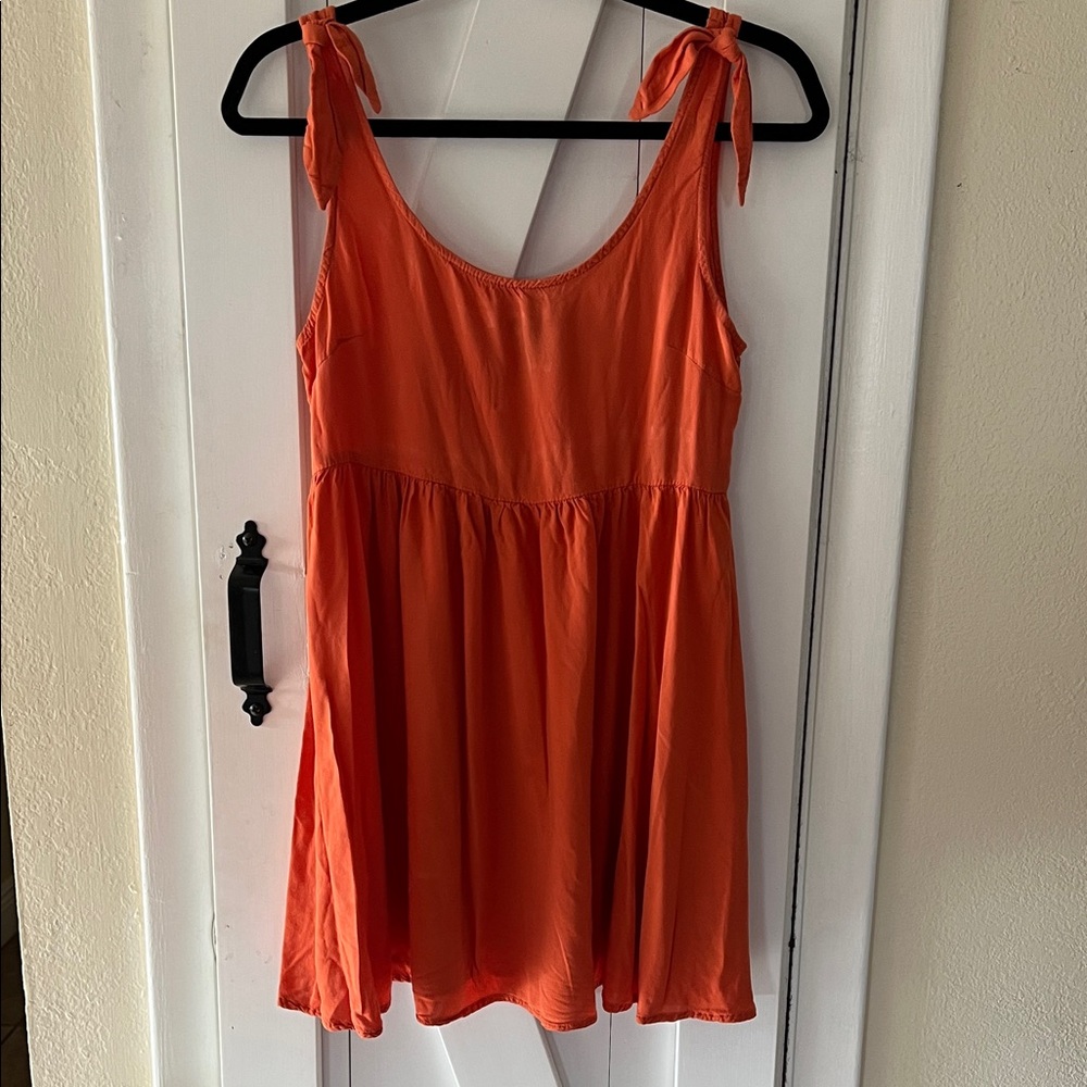 Forever 21 Orange Tie-Shoulder Sundress